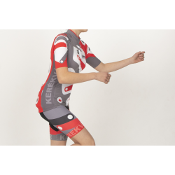 Tricou ciclism cu mânecă scurtă KEREKVAR EXPERT alb-rosu 